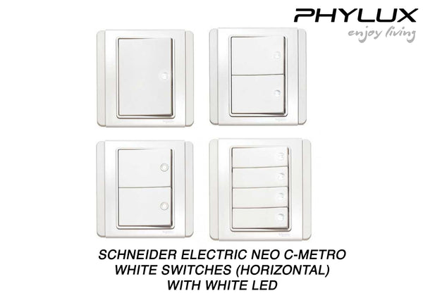 Schneider Electric - NEO (C-Metro) - Dolly Switches with White LED (Horizontal) - ebuy.com.sg