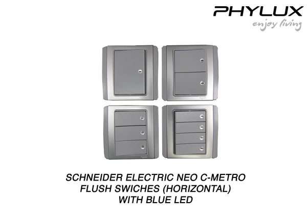 Schneider Electric - NEO (C-Metro) - Dolly Switches with Blue LED (Horizontal) - ebuy.com.sg