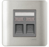 Schneider Electric - ZENcelo - Data Outlet Category 6 on Shuttered Wallplate (2GANGS) - ebuy.com.sg