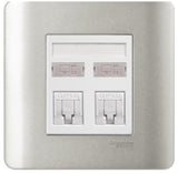 Schneider Electric - ZENcelo - Data Outlet Category 6 with Integrated Shutter (2GANGS) - ebuy.com.sg