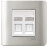 Schneider Electric - ZENcelo - Telephone + Data Outlet Category 6 on Shuttered Wallplate (2GANGS) - ebuy.com.sg