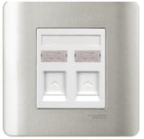Schneider Electric - ZENcelo - Data Outlet Category 6 on Shuttered Wallplate (2GANGS) - ebuy.com.sg