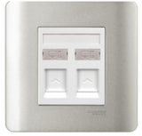 Schneider Electric - ZENcelo - Data Outlet Category 5e on Shuttered Wallplate (2GANGS) - ebuy.com.sg