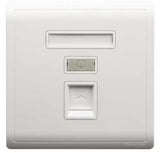 Schneider Electric - PIENO - Data Outlet (1GANG / RJ45 / Cat 5e) Keystone on Shuttered Wallplate - ebuy.com.sg