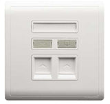 Schneider Electric - PIENO - Telephone + Data Outlet (1GANG / RJ45 / Cat 5e) Keystone on Shuttered Wallplate - ebuy.com.sg