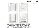 Schneider Electric - NEO (C-Metro) - Dolly Switches with White Fluorescent Indicator (Horizontal) - ebuy.com.sg