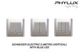 Schneider Electric - NEO (C-Metro) - Dolly Switches with Blue LED (Vertical) - ebuy.com.sg