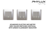 Schneider Electric - NEO (C-Metro) - Dolly Switches with Green Fluorescent Indicator (Vertical) - ebuy.com.sg