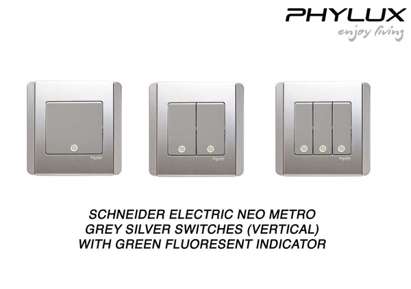 Schneider Electric - NEO (C-Metro) - Dolly Switches with Green Fluorescent Indicator (Vertical) - ebuy.com.sg