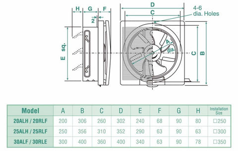 KDK - 20ALH / 25ALH / 30ALF VENTILATING FAN - ebuy.com.sg