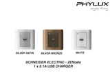 Schneider Electric - ZENcelo - USB Charger (2.1A) - ebuy.com.sg