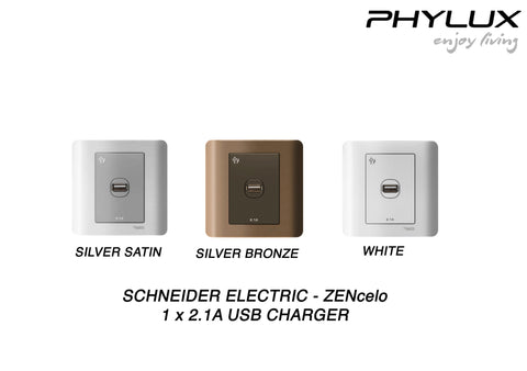 Schneider Electric - ZENcelo - USB Charger (2.1A) - ebuy.com.sg