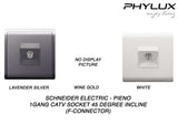 Schneider Electric - PIENO - CATV Socket (1GANG) 45 degree Incline (F connector) - ebuy.com.sg