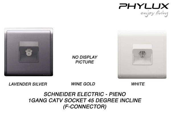 Schneider Electric - PIENO - CATV Socket (1GANG) 45 degree Incline (F connector) - ebuy.com.sg