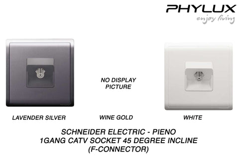 Schneider Electric - PIENO - CATV Socket (1GANG) 45 degree Incline (F connector) - ebuy.com.sg