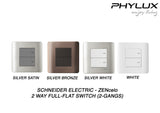 Schneider Electric - ZENcelo - Full-Flat Switch (2-way) (16AX / 20A / 2GANGS) - ebuy.com.sg