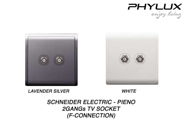 Schneider Electric - PIENO - TV Socket (2GANGS) (F Connection) - ebuy.com.sg