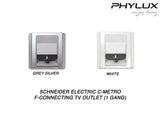 Schneider Electric - NEO (C-Metro) - F-Connecting TV Outlet (1 Gang) - ebuy.com.sg