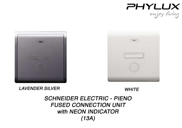 Schneider Electric - PIENO - Fused Connection Unit with Neon Indicator (13A / 250V / 1GANG) - ebuy.com.sg