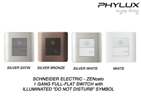 Schneider Electric - ZENcelo - Hotel Series: Full-Flat Bell Switch with Illuminated "Do Not Disturb" Symbol (1 GANG) - ebuy.com.sg