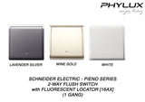 Schneider Electric - PIENO - 2 Way Switches with Fluorescent Locator (16AX) (10AX-4GANGS only) - ebuy.com.sg