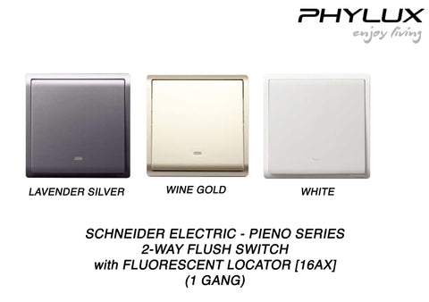 Schneider Electric - PIENO - 2 Way Switches with Fluorescent Locator (16AX) (10AX-4GANGS only) - ebuy.com.sg