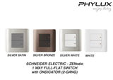 Schneider Electric - ZENcelo - Full-Flat Switch (1-way) with Ondicator (16AX / 20A /2 GANG) - ebuy.com.sg