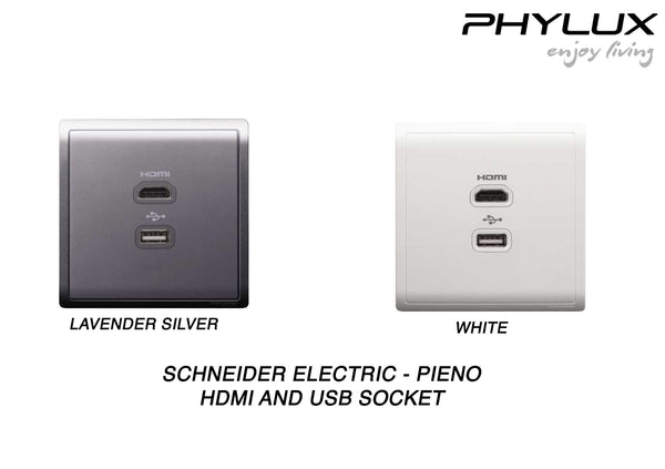 Schneider Electric - PIENO - HDMI and USB Socket - ebuy.com.sg
