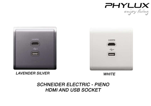 Schneider Electric - PIENO - HDMI and USB Socket - ebuy.com.sg