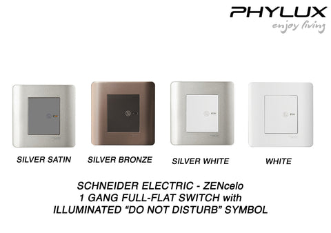 Schneider Electric - ZENcelo - Hotel Series: Full-Flat Switch with Illuminated "Do Not Disturb" Symbol (1GANG) - ebuy.com.sg