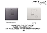Schneider Electric - PIENO - Fused Connection Unit with Double Pole Switch and Neon Indicator (13A / 250V / 1GANG) - ebuy.com.sg
