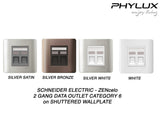 Schneider Electric - ZENcelo - Data Outlet Category 6 on Shuttered Wallplate (2GANGS) - ebuy.com.sg