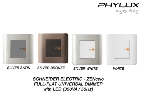 Schneider Electric - ZENcelo - Full-Flat Universal Dimmer with LED (350VA / 50Hz / 1 GANG) - ebuy.com.sg