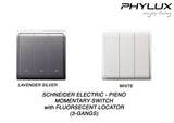 Schneider Electric - PIENO - Momentary Switches with Fluorescent Locator (10A) - ebuy.com.sg