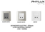 Schneider Electric - ZENcelo - 2 Pin Universal Socket (10A / 1GANG) - ebuy.com.sg