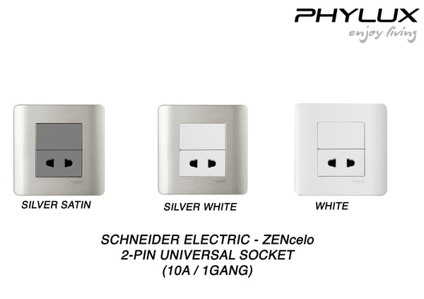 Schneider Electric - ZENcelo - 2 Pin Universal Socket (10A / 1GANG) - ebuy.com.sg