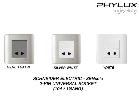 Schneider Electric - ZENcelo - 2 Pin Universal Socket (10A / 1GANG) - ebuy.com.sg