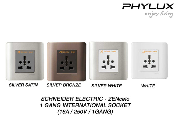 Schneider Electric - ZENcelo - Hotel Series: International Socket (16A/ 250V / 1GANG) - ebuy.com.sg