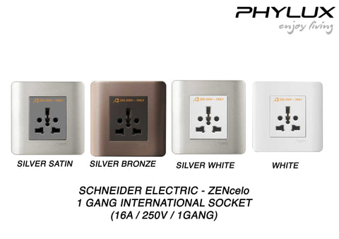 Schneider Electric - ZENcelo - Hotel Series: International Socket (16A/ 250V / 1GANG) - ebuy.com.sg