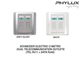 Schneider Electric - NEO (C-Metro) - Dual Telecommunication Outlets (Tel. RJ11 + Data RJ45) - ebuy.com.sg
