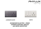 Schneider Electric - PIENO - Cooker Control Switch (Double Pole / 13A) with Neon Indicator ( 45A / 250V / 1GANG) - ebuy.com.sg