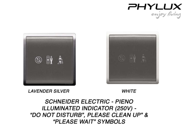 Schneider Electric - PIENO - Hotel Series: Illuminated Indicator (250V) "Privacy", "Please Clean Up" & "Please Wait" Symbols - ebuy.com.sg