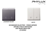 Schneider Electric - PIENO - Double Pole Switches with Neon Indicator (20A) - ebuy.com.sg