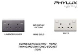 Schneider Electric - PIENO - Switched Socket (13A / 250V / 2GANG) - ebuy.com.sg