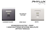 Schneider Electric - PIENO - Shuttered Keystone (1GANG) Wallplate (Without Module) - ebuy.com.sg