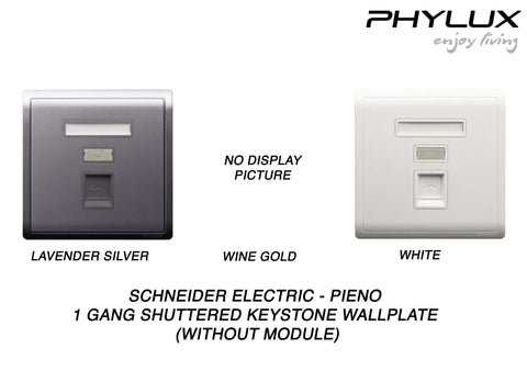 Schneider Electric - PIENO - Shuttered Keystone (1GANG) Wallplate (Without Module) - ebuy.com.sg