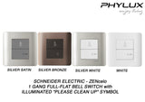 Schneider Electric - ZENcelo - Hotel Series: Full-Flat Bell Switch with Illuminated "Please Clean Up" Symbol (1GANG) - ebuy.com.sg