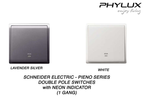 Schneider Electric - PIENO - Double Pole Switches with Neon Indicator (20A) - ebuy.com.sg