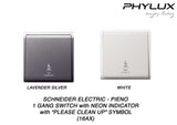 Schneider Electric - PIENO - Hotel Series: Switch with Neon Indicator with "Do Not Disturb/Privacy" Symbol (16AX / 1gang) - ebuy.com.sg
