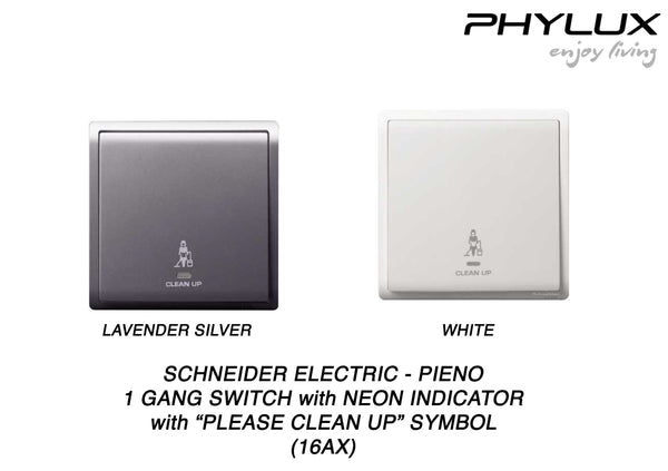 Schneider Electric - PIENO - Hotel Series: Switch with Neon Indicator with "Do Not Disturb/Privacy" Symbol (16AX / 1gang) - ebuy.com.sg